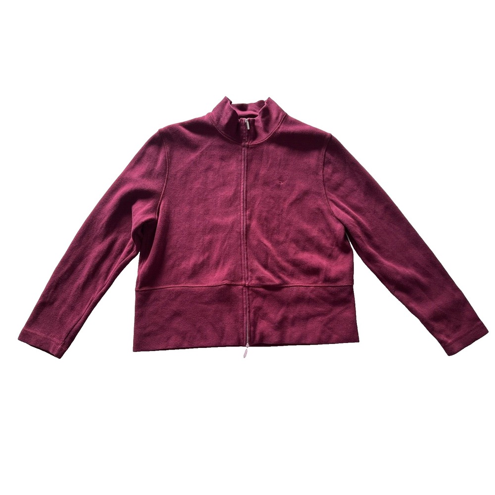 Faconnable Size XL Men's 100% Cotton Full Zip Sweater Maroon
